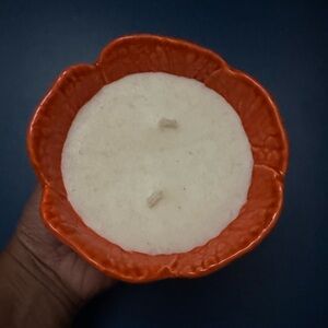 Orange Flower-Shaped Candle Holder